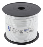 DELTACO högtalarkabel, 2x2,5mm2, okontakterad, ren koppar, 50m, vit