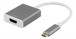 DELTACO USB-C - HDMI, 4096x2160 60Hz, 0,2m, rymdgrå DELTACO USB-C - HDMI, 4096x2160 60Hz, 0,2m, rymdgrå