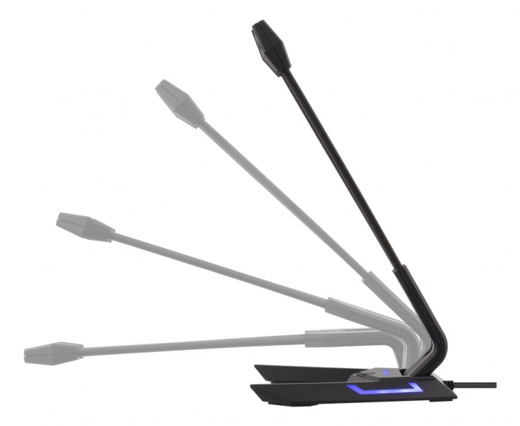 DELTACO USB-skrivbordsmikrofon, frekvensomfång 100 Hz - 1 kHz