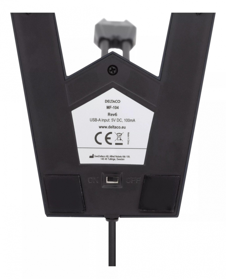 DELTACO USB-skrivbordsmikrofon, frekvensomfång 100 Hz - 1 kHz