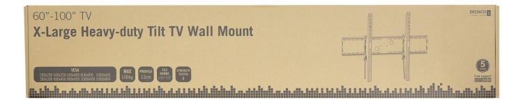 DELTACO Heavy-duty Lutbart TV-Väggfäste, 60-100 DELTACO Heavy-duty Lutbart TV-Väggfäste, 60-100