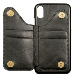 Nic & Mel Corey, case with card slots, iPhone XS Max, black leather