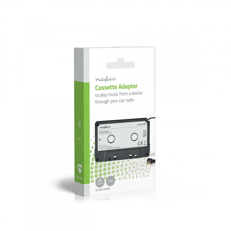 Nedis Bil Aux kassettadapter | 3.5 mm | Kabellängd: 1.00 m | Svart Nedis Bil Aux kassettadapter | 3.5 mm | Kabellängd: 1.00 m | Svart