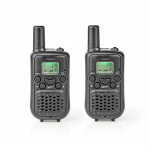 Nedis Walkie-talkie Set | 2 handenheter | Upp till 5 km | Frekvens kanaler: 8 | PTT / VOX | Upp till 2,5 timmar | Svart