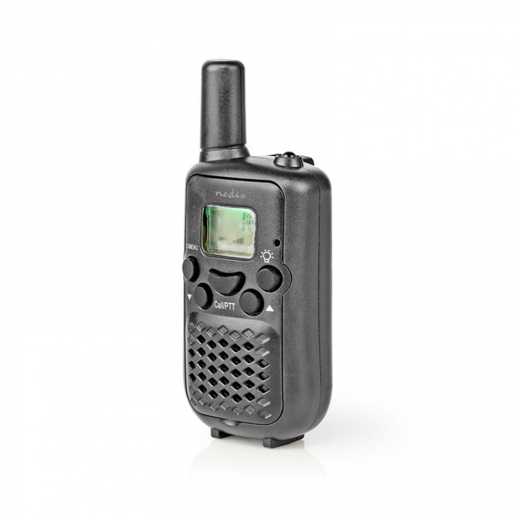 Nedis Walkie-talkie Set | 2 handenheter | Upp till 5 km | Frekvens kanaler: 8 | PTT / VOX | Upp till 2,5 timmar | Svart