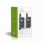 Nedis Walkie-talkie Set | 2 handenheter | Upp till 5 km | Frekvens kanaler: 8 | PTT / VOX | Upp till 2,5 timmar | Svart