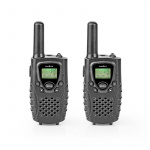 Nedis Walkie-talkie Set | 2 handenheter | Upp till 8 km | Frekvens kanaler: 8 | PTT / VOX | Upp till 2,5 timmar | Hörlursuttag | Svart