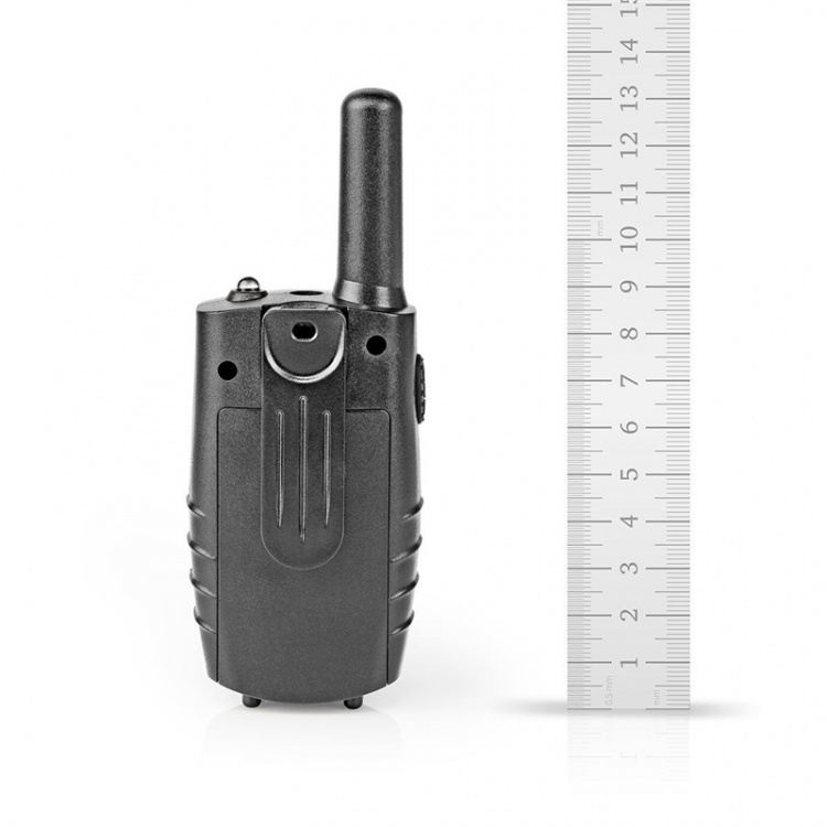 Nedis Walkie-talkie Set | 2 handenheter | Upp till 8 km | Frekvens kanaler: 8 | PTT / VOX | Upp till 2,5 timmar | Hörlursuttag | Svart
