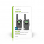 Nedis Walkie-talkie Set | 2 handenheter | Upp till 8 km | Frekvens kanaler: 8 | PTT / VOX | Upp till 2,5 timmar | Hörlursuttag | Svart