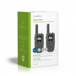 Nedis Walkie-talkie Set | 2 handenheter | Upp till 8 km | Frekvens kanaler: 8 | PTT / VOX | Upp till 2,5 timmar | Hörlursuttag | Svart