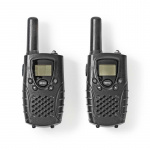 Nedis Walkie-talkie Set | 2 handenheter | Upp till 8 km | Frekvens kanaler: 8 | PTT / VOX | Upp till 2,5 timmar | Hörlursuttag | Svart