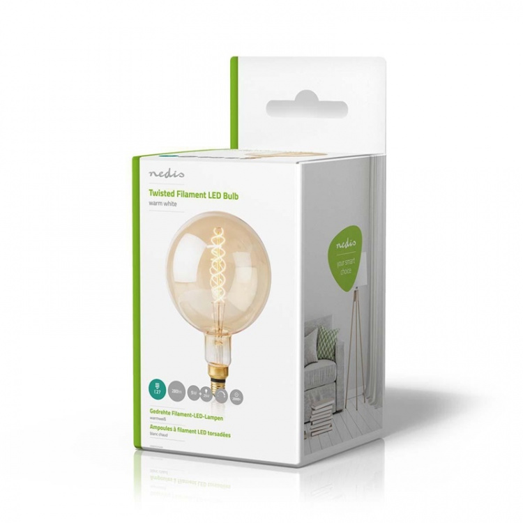 Nedis LED Glödlampa E27 | G200 | 5 W | 280 lm | 2000 K | Dimbar | Varm Vit | Retrostil | 1 st