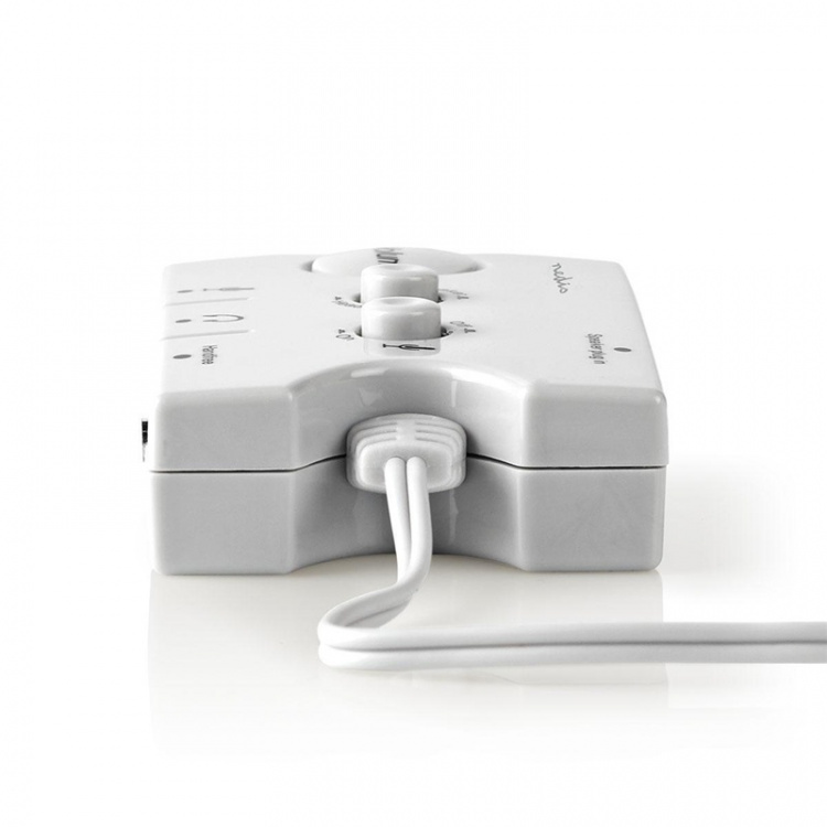 Nedis Audio switch | Ingång för audio/video/dataanslutningar: 2x 3.5 mm Male | Audio / video / dataanslutningar utgång: 2.5 mm Female / 3x 3.5 mm Female | Funktionskontroll: Instruktionsbok | Antal knappar: 3