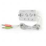 Nedis Audio switch | Anslutningsingång: 2x 3,5 mm Hane | Anslutningsutgång: 3x 3,5 mm hona + 2,5 mm hona | Funktionskontroll: Instruktionsbok | Antal knappar: 3