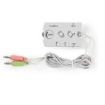 Nedis Audio switch | Anslutningsingång: 2x 3,5 mm Hane | Anslutningsutgång: 3x 3,5 mm hona + 2,5 mm hona | Funktionskontroll: Instruktionsbok | Antal knappar: 3