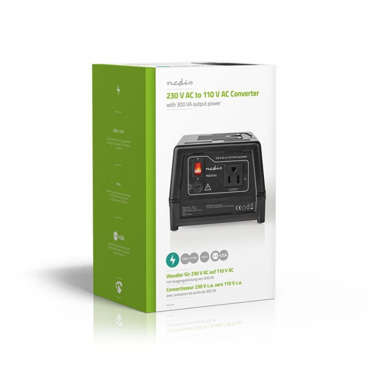 Nedis Ström omvandlare | Strömadapter | 230 V AC 50 Hz | 270 W | Jordad kontakt | Svart