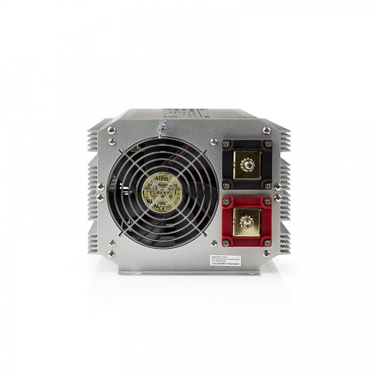Nedis Växelriktare med modifierad sinusvåg | Inspänning: 12 V DC | Enhetens utgångsanslutning: Type F (CEE 7/3) | 230 V AC 50 Hz | 4000 W | Toppeffekt: 8000 W | Skruv terminal | Silver