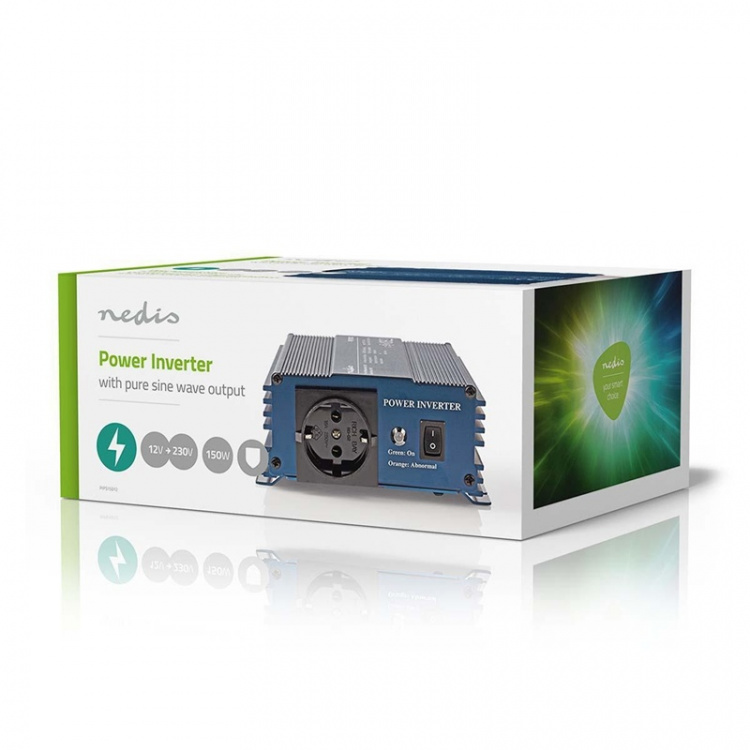 Nedis Strömväxelriktare | Inspänning: 12 V DC | Enhetens utgångsanslutning: Type F (CEE 7/3) | 230 V AC 50 Hz | 150 W | Toppeffekt: 300 W | Cigarettändarkontakt | Ren sinusvåg | Säkring | Blå Nedis Strömväxelriktare | Inspänning: 12 V DC | Enhetens utgångsanslutning: Type F (CEE 7/3) | 230 V AC 50 Hz | 150 W | Toppeffekt: 300 W | Cigarettändarkontakt | Ren sinusvåg | Säkring | Blå