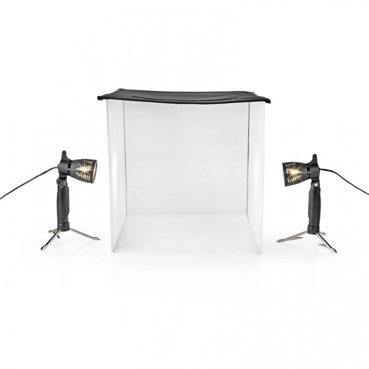 Nedis Foto Studio Kit | 400 lm | Vikbar | Bakgrunder ingår | Resväska ingår | Svart