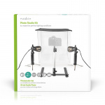 Nedis Foto Studio Kit | 400 lm | Vikbar | Bakgrunder ingår | Resväska ingår | Svart