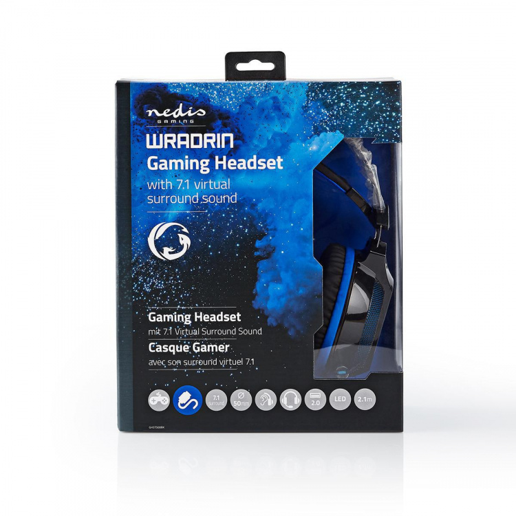 Nedis Gaming Headset | Over-Ear | Surround | USB Type-A | Bendable & Retractable mikrofon | 2.10 m | Normal Belysning Nedis Gaming Headset | Over-Ear | Surround | USB Type-A | Bendable & Retractable mikrofon | 2.10 m | Normal Belysning