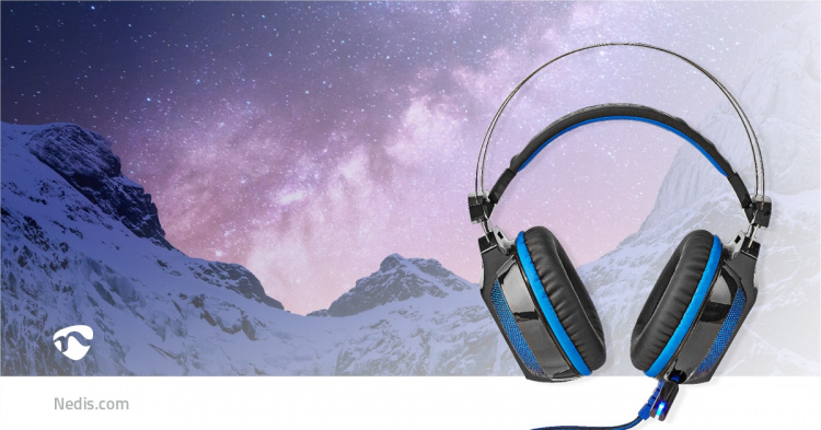 Nedis Gaming Headset | Over-Ear | Surround | USB Type-A | Bendable & Retractable mikrofon | 2.10 m | Normal Belysning Nedis Gaming Headset | Over-Ear | Surround | USB Type-A | Bendable & Retractable mikrofon | 2.10 m | Normal Belysning