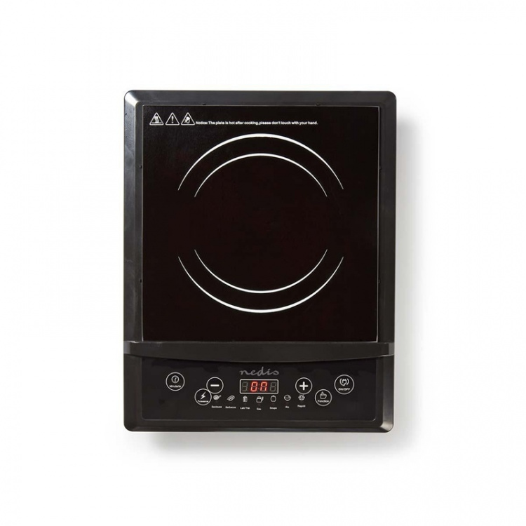 Nedis Induktionsplatta | Matlagningszoner: 1 | 2000 W | Överhettningsskydd | Svart | Timer | Turbo action | Barnlås | LCD-skärm Nedis Induktionsplatta | Matlagningszoner: 1 | 2000 W | Överhettningsskydd | Svart | Timer | Turbo action | Barnlås | LCD-skärm