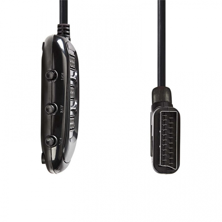 Nedis Omkopplingsbar SCART-kopplingsbox SCART hane - 3x SCART hona 0,50 m svart