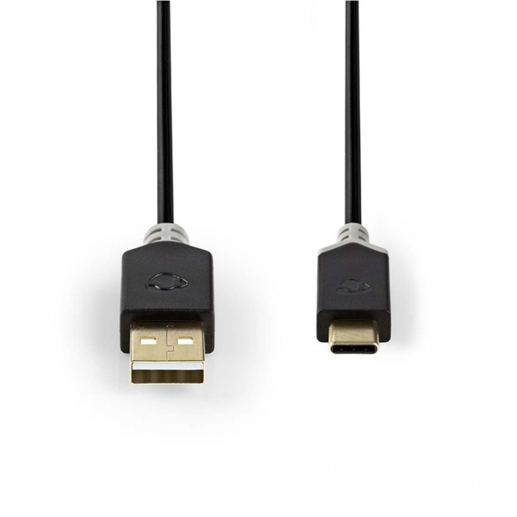 Nedis USB-kabel | USB 2.0 | USB-A Hane | USB-C™ Hane | 60 W | 480 Mbps | Guldplaterad | 1.00 m | Rund | PVC | Antracit | Kartong med fönster Nedis USB-kabel | USB 2.0 | USB-A Hane | USB-C™ Hane | 60 W | 480 Mbps | Guldplaterad | 1.00 m | Rund | PVC | Antracit | Kartong med fönster