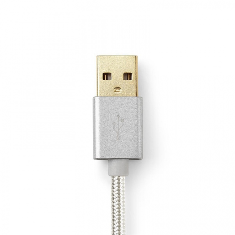 Nedis USB-kabel | USB 2.0 | USB-A Hane | USB-C™ Hane | 15 W | 480 Mbps | Guldplaterad | 2.00 m | Rund | Flätad / Nylon | Aluminium | Kartong med täckt fönster