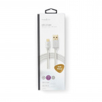 Nedis USB-kabel | USB 2.0 | USB-A Hane | USB-C™ Hane | 15 W | 480 Mbps | Guldplaterad | 2.00 m | Rund | Flätad / Nylon | Aluminium | Kartong med täckt fönster