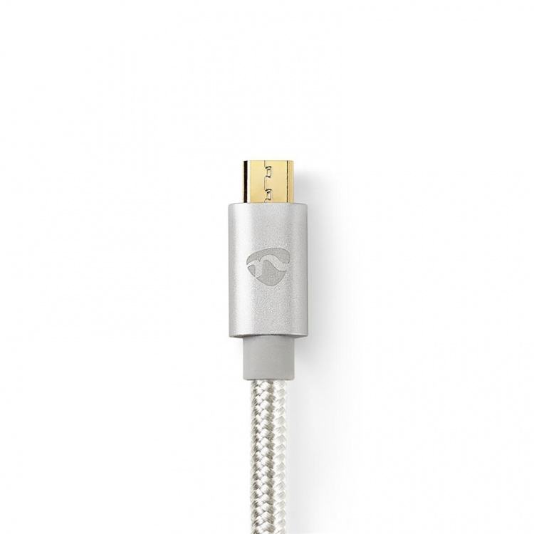 Nedis USB-kabel | USB 2.0 | USB-C™ Hane | USB Micro-B Hane | 10 W | 480 Mbps | Guldplaterad | 2.00 m | Rund | Flätad / Nylon | Aluminium | Kartong med täckt fönster