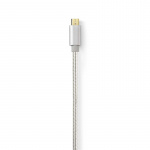 Nedis USB-kabel | USB 2.0 | USB-C™ Hane | USB Micro-B Hane | 10 W | 480 Mbps | Guldplaterad | 3.00 m | Rund | Flätad / Nylon | Aluminium | Kartong med täckt fönster