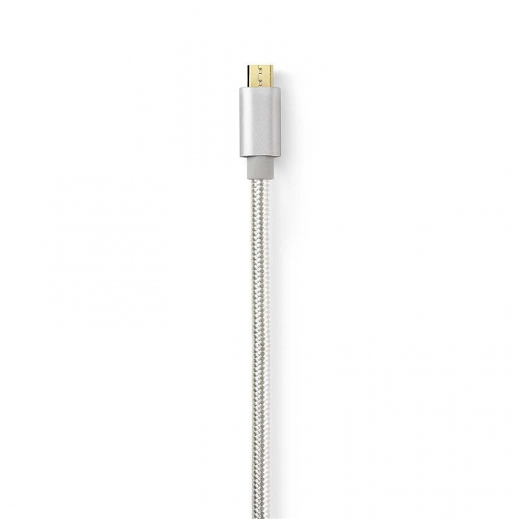 Nedis USB-kabel | USB 2.0 | USB-C™ Hane | USB Micro-B Hane | 10 W | 480 Mbps | Guldplaterad | 3.00 m | Rund | Flätad / Nylon | Aluminium | Kartong med täckt fönster