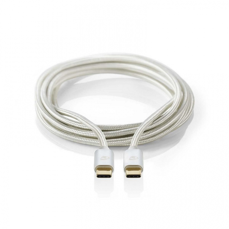 Nedis USB-kabel | USB 3.2 Gen 1 | USB-C™ Hane | USB-C™ Hane | 60 W | 4K@60Hz | 5 Gbps | Guldplaterad | 1.00 m | Rund | Flätad / Nylon | Aluminium | Kartong med täckt fönster