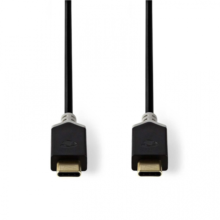Nedis USB-kabel | USB 3.2 Gen 1 | USB-C™ Hane | USB-C™ Hane | 60 W | 4K@60Hz | 5 Gbps | Nickelplaterad | 1.00 m | Rund | PVC | Antracit | Kartong med fönster