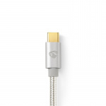 Nedis USB-kabel | USB 3.2 Gen 2 | USB-C™ Hane | USB-C™ Hane | 100 W | 4K@60Hz | 10 Gbps | Guldplaterad | 1.00 m | Rund | Flätad / Nylon | Aluminium | Kartong med täckt fönster