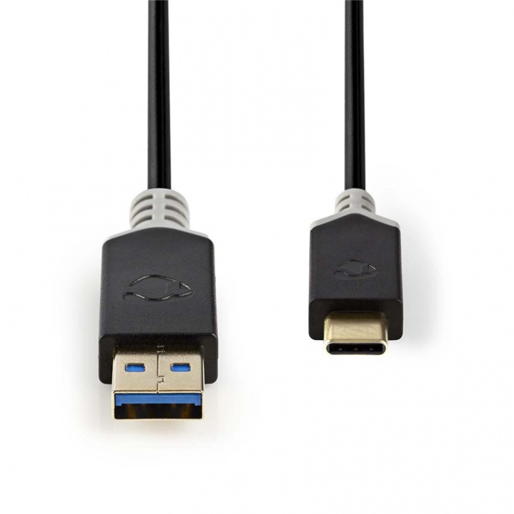 Nedis USB-kabel | USB 3.2 Gen 1 | USB-A Hane | USB-C™ Hane | 60 W | 5 Gbps | Guldplaterad | 1.00 m | Rund | PVC | Antracit | Kartong med fönster Nedis USB-kabel | USB 3.2 Gen 1 | USB-A Hane | USB-C™ Hane | 60 W | 5 Gbps | Guldplaterad | 1.00 m | Rund | PVC | Antracit | Kartong med fönster