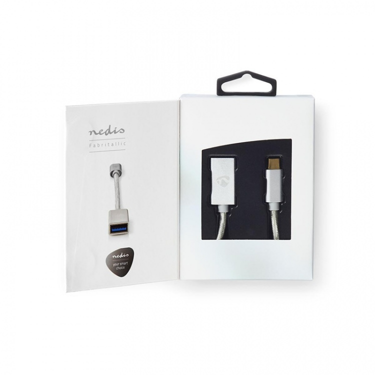 Nedis USB 3.1-kabel | Typ-C, hane - A-hona | 0.15 m | Aluminium