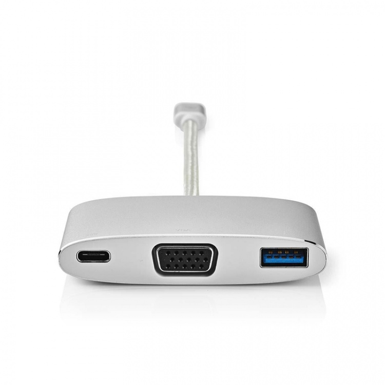 Nedis USB Multi-Port Adapter | 3-i-1 | USB 3.2 Gen 1 | USB-C™ Hane | USB-A Hona / USB-C™ Hona / VGA hona 15p | 5 Gbps | 0.20 m | Rund | Guldplaterad | Flätad / Nylon | Silver | Kartong med täckt fönster Nedis USB Multi-Port Adapter | 3-i-1 | USB 3.2 Gen 1 | USB-C™ Hane | USB-A Hona / USB-C™ Hona / VGA hona 15p | 5 Gbps | 0.20 m | Rund | Guldplaterad | Flätad / Nylon | Silver | Kartong med täckt fönster