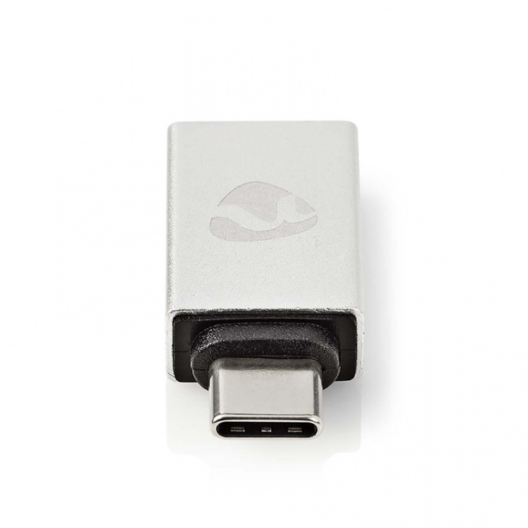 Nedis USB-C™ Adapter | USB 3.2 Gen 1 | USB-C™ Hane | USB-A Hona | 5 Gbps | Rund | Nickelplaterad | Silver | Kartong med täckt fönster