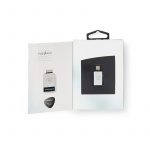 Nedis USB-C™ Adapter | USB 3.2 Gen 1 | USB-C™ Hane | USB-A Hona | 5 Gbps | Rund | Nickelplaterad | Silver | Kartong med täckt fönster