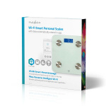 Nedis SmartLife Hälso Vågar | Wi-Fi | Ben / BMR / Fett / Muskler / Vatten / Vikt | 8 | Max last: 180 kg | Android™ / IOS | Glas | Vit
