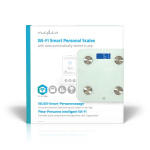 Nedis SmartLife Hälso Vågar | Wi-Fi | Ben / BMR / Fett / Muskler / Vatten / Vikt | 8 | Max last: 180 kg | Android™ / IOS | Glas | Vit