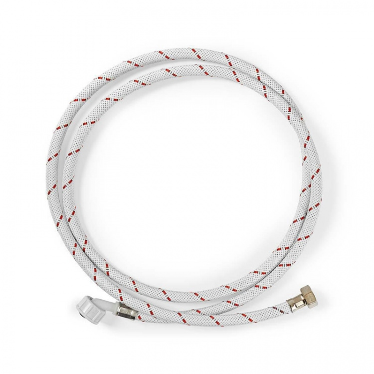 Nedis Inloppsslang nylon | 1/2\'\' | 3/4\'\' | 10 Bar | 90 °C | 2.00 m | Användning: Maträtt / Tvättmaskin | Nylon | Röd / Vit