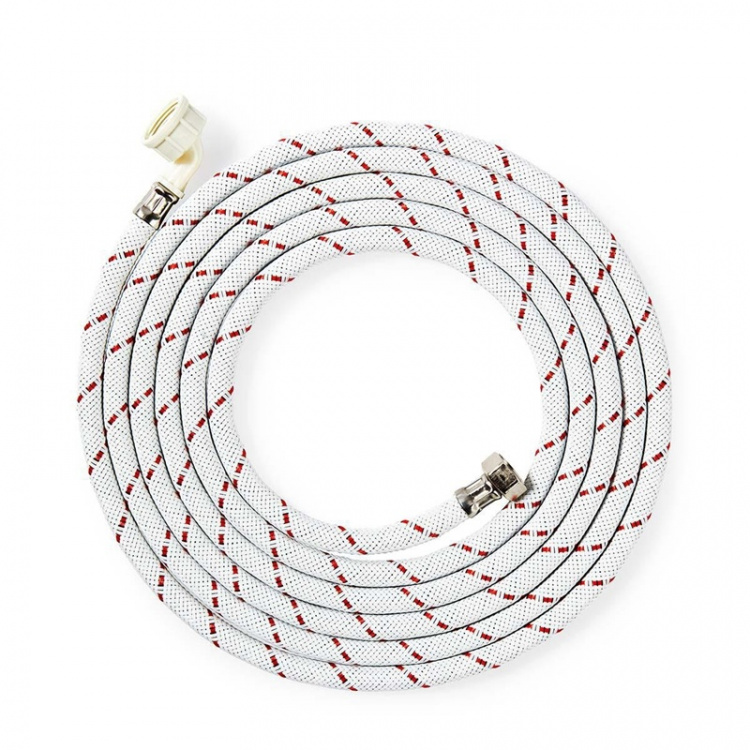 Nedis Inloppsslang nylon | 1/2\'\' | 3/4\'\' | 10 Bar | 90 °C | 4.00 m | Användning: Maträtt / Tvättmaskin | Nylon | Röd / Vit