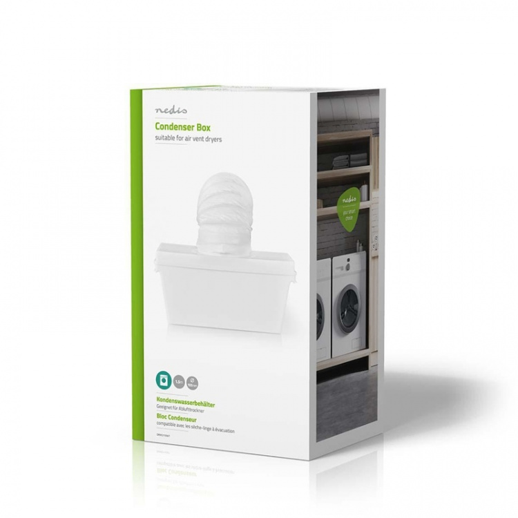 Nedis Inomhus Kondens Box | Passar till: Tumble Dryers | 5 l | 1.5 m | 105 mm | Vit