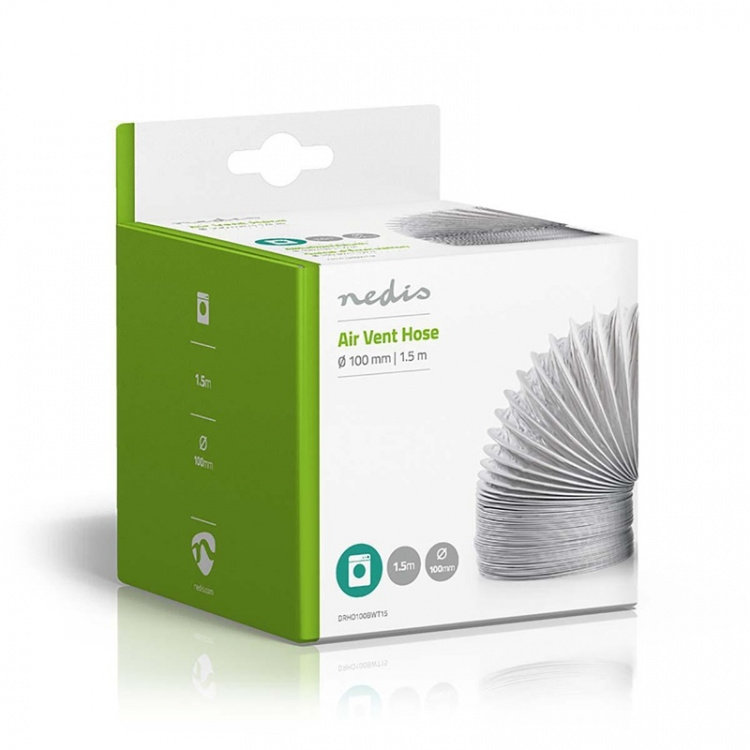 Nedis Luft Utloppsslang PVC | 100 mm | 1.50 m | Passar till: Air Ventilation / Tumble Dryers | Vit Nedis Luft Utloppsslang PVC | 100 mm | 1.50 m | Passar till: Air Ventilation / Tumble Dryers | Vit