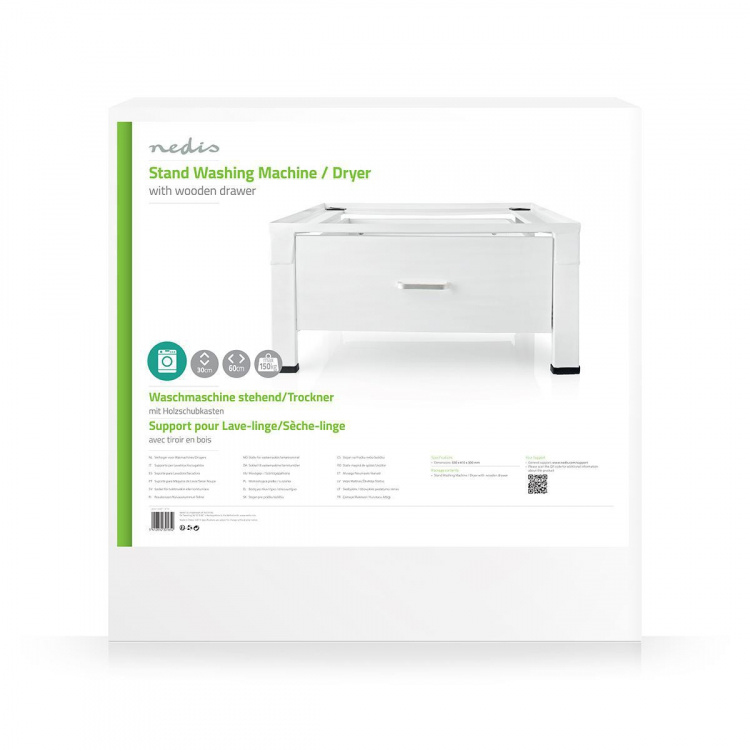 Nedis Stativ för Tvättmaskin och Torktumlare | Låda | 150 kg | Vit