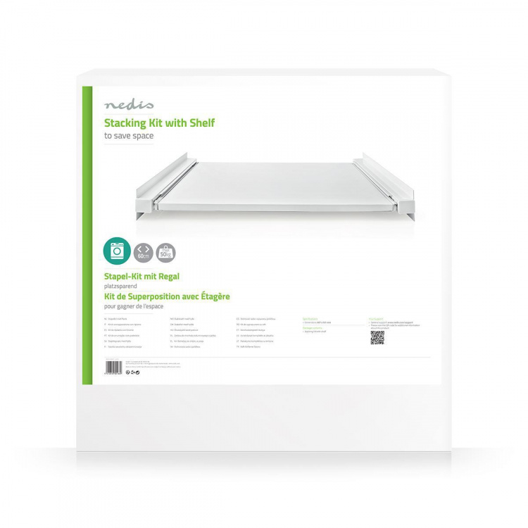 Nedis Universalt Staplings Kit för tvättmaskin och torktumlare | Utdragbar hylla | Vit